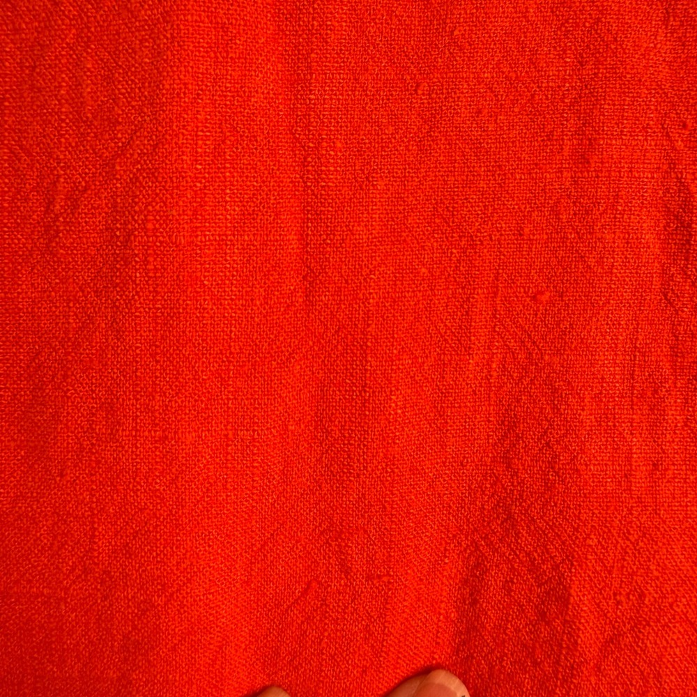 Umgee Plus Orange Embroidered Sleeve Linen Cotton Blend Fringe Hem Top 2XL - Picture 7 of 9
